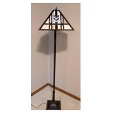 LR - Mission Style Stained Glass Floor Lamp