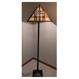 LR - Mission Style Stained Glass Floor Lamp