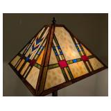LR - Mission Style Stained Glass Floor Lamp