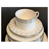 K - Kate Spade New York McCormick Square Dinnerware Set - Service for 12 (Missing Bread Plate & Teacup)