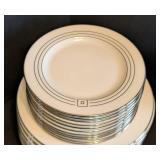 K - Kate Spade New York McCormick Square Dinnerware Set - Service for 12 (Missing Bread Plate & Teacup)
