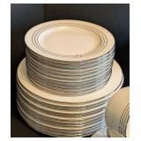 K - Kate Spade New York McCormick Square Dinnerware Set - Service for 12 (Missing Bread Plate & Teacup)