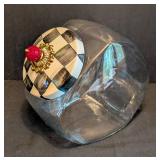 LR - Mackenzie-Childs Sweets Jar with the signature Courtly Check Enamel Lid