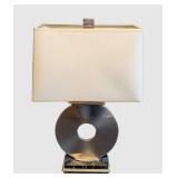 LR - 22-Inch Table Lamp on Marble Base with Fabric Shade