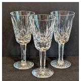 K - Waterford Lismore Crystal Cordial Glasses (Set of 3)
