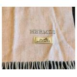 LR - Hermes Silk Scarf Pink and Grey Stripes