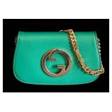 LR - Gucci Blondie Green Leather Shoulder Bag