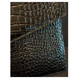 LR - Saint Laurent Uptown Crocodile-Embossed Leather Clutch