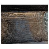 LR - Saint Laurent Uptown Crocodile-Embossed Leather Clutch