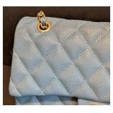 LR - Chanel Caviar Quilted Small Double Flap Bag - Light Blue