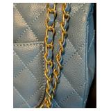 LR - Chanel Caviar Quilted Small Double Flap Bag - Light Blue
