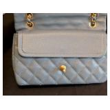 LR - Chanel Caviar Quilted Small Double Flap Bag - Light Blue