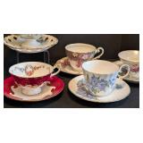 K - Royal Grafton Bone China Teacups & Saucers (Set of 8) Made in England