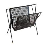 LR - Vintage Mid-Century Metal Magazine Rack