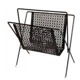 LR - Vintage Mid-Century Metal Magazine Rack