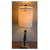 UL - Modern Brushed Metal Table Lamp with Drum Shade