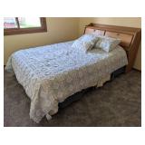 UL - Oak Storage Bed Frame with Headboard