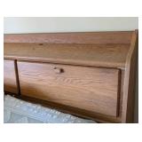 UL - Oak Storage Bed Frame with Headboard