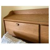 UL - Oak Storage Bed Frame with Headboard