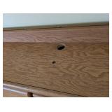 UL - Oak Storage Bed Frame with Headboard