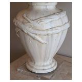 DR - 31-Inch Tall Ceramic Table Lamp with Linen Shade and Branch Finial
