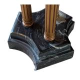 O - Round Marble Top Accent Table With Gold-Tone Column Base