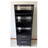 O - Tall Bookcase Tower with 4 Shelves & 2 Drawers