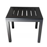 O - Wood And Metal Slotted Top Side Table