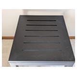 O - Wood And Metal Slotted Top Side Table