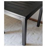 O - Wood And Metal Slotted Top Side Table