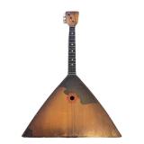 O - Vintage Balalaika - 27 Inch High, 17 Inch Wide, Floral Soundboard & Surface Scratches