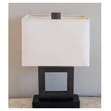 O - Modern Square-Block Table Lamp With Cube Finial