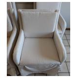 LR - Set of Four Upholstered Dining Chairs on Casters