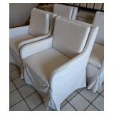 LR - Set of Four Upholstered Dining Chairs on Casters