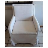 LR - Set of Four Upholstered Dining Chairs on Casters