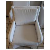 LR - Set of Four Upholstered Dining Chairs on Casters