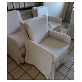LR - Set of Four Upholstered Dining Chairs on Casters