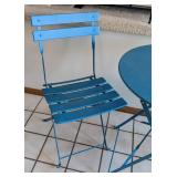 ML - Metal Patio Bistro Table Set with 2 Folding Chairs