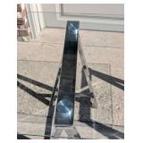 G -Glass Top Desk with Polished Steel Base