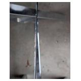 G -Glass Top Desk with Polished Steel Base