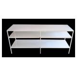 G - White Metal Console/Bookshelf - Two-Tier Open Shelving