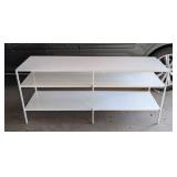 G - White Metal Console/Bookshelf - Two-Tier Open Shelving