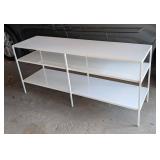 G - White Metal Console/Bookshelf - Two-Tier Open Shelving