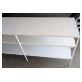 G - White Metal Console/Bookshelf - Two-Tier Open Shelving