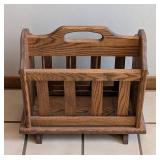 O - Oak Magazine Rack Open-Handle Design
