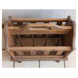 O - Oak Magazine Rack Open-Handle Design