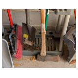 G - Assorted Yard Tools & Shovels with Wall Mount Holders - Includes 2 Holders