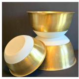 K - Threshold Gold Tone Non Skid Base Stainless Steel Mixing Bowls