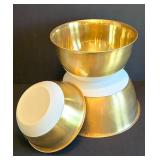K - Threshold Gold Tone Non Skid Base Stainless Steel Mixing Bowls