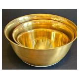 K - Threshold Gold Tone Non Skid Base Stainless Steel Mixing Bowls